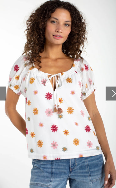 Top, SS Tie Flower