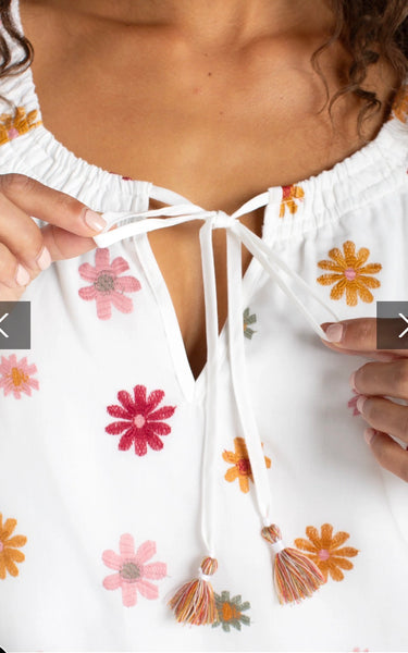 Top, SS Tie Flower