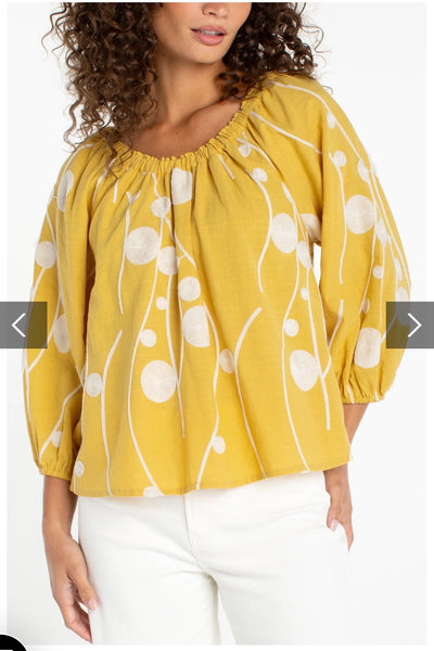 Top, 3/4 Slv Woven