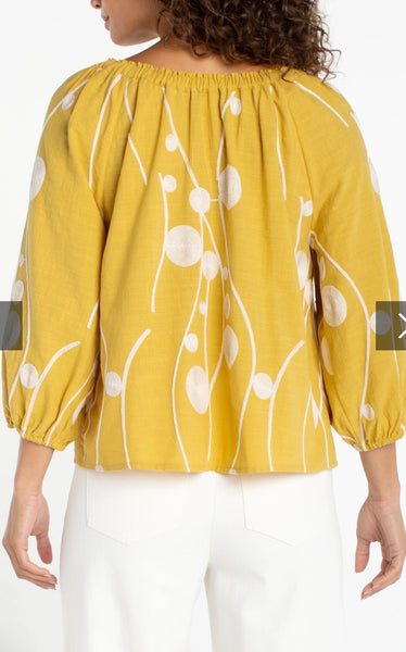 Top, 3/4 Slv Woven