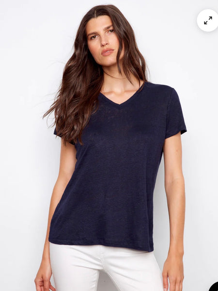 Top, Knit V-Neck Tee