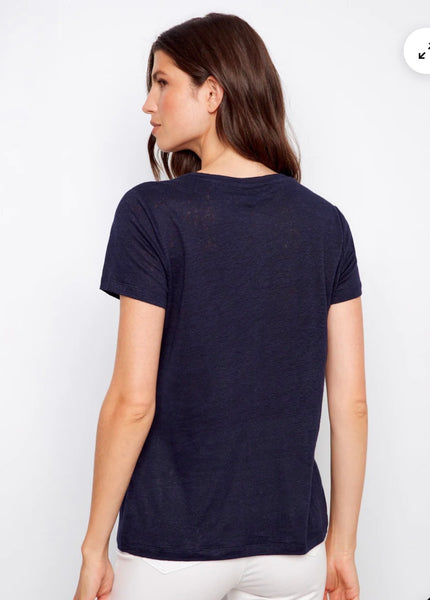Top, Knit V-Neck Tee