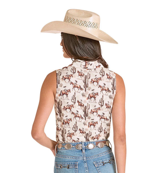 Top, Desert Print Slvless