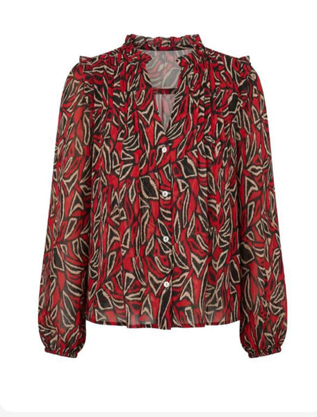 Top, LS Blk/Red