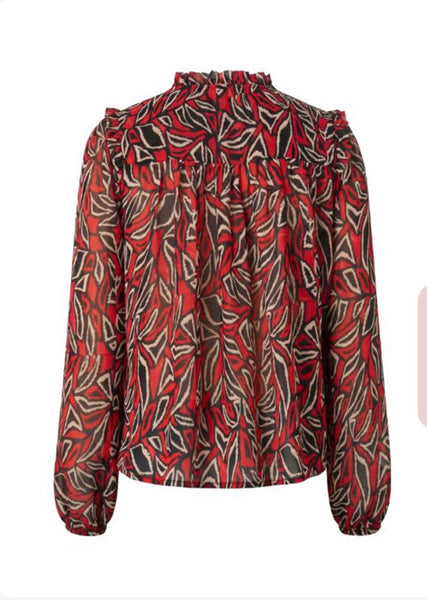 Top, LS Blk/Red