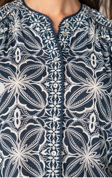 Top, Flutter Mix Print