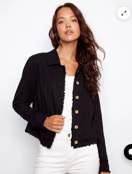 Jacket, Black Linen