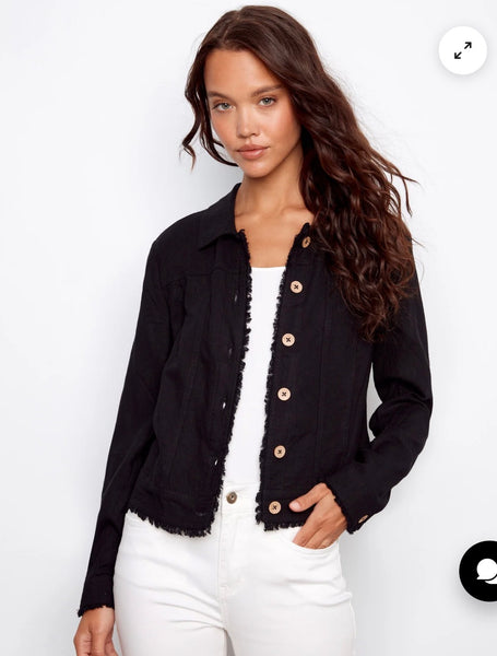 Jacket, Black Linen