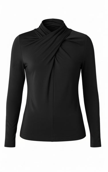 Top, LS Wrap Neck