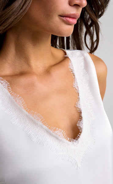 Top, V-Neck Woven Tank