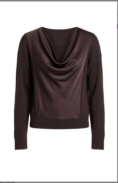 Top, Mocha Drape Neck