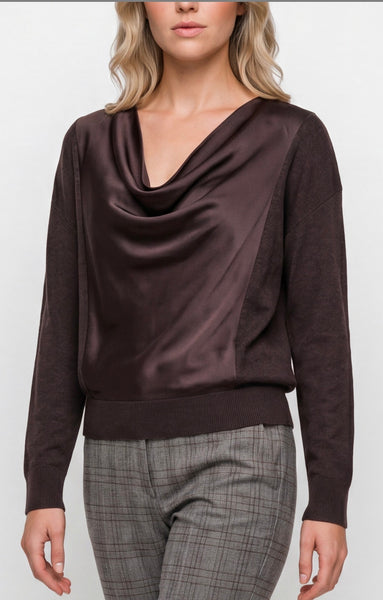 Top, Mocha Drape Neck