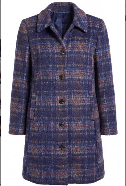 Coat, Raglan Navy Multi