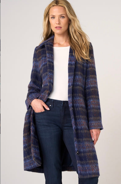 Coat, Raglan Navy Multi