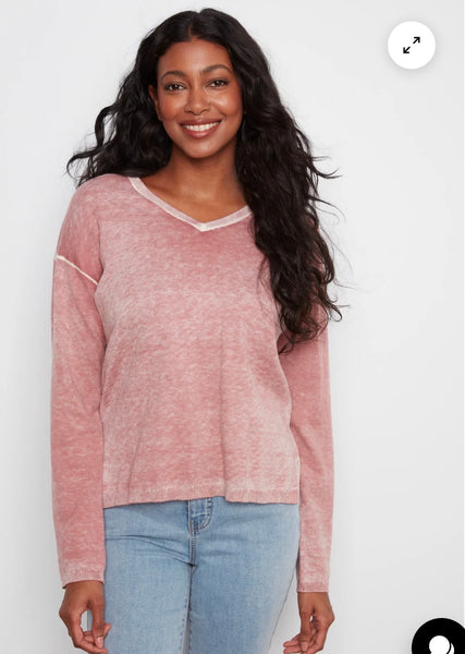 Sweater, Washed Rosebud
