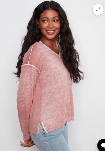 Sweater, Washed Rosebud