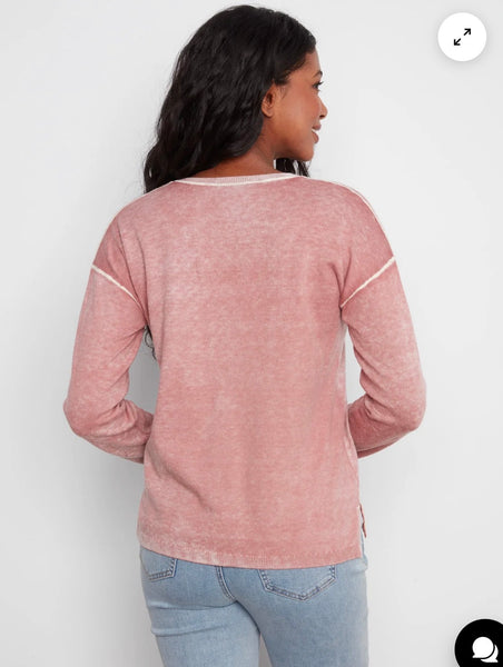 Sweater, Washed Rosebud