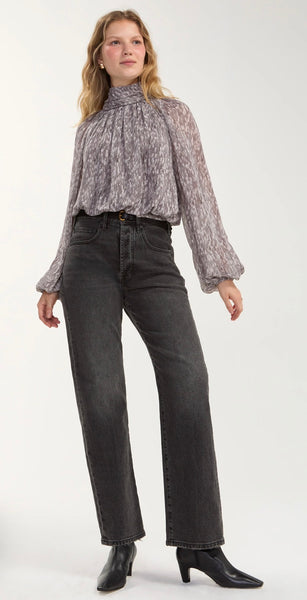 Top, LS Shirred Mock