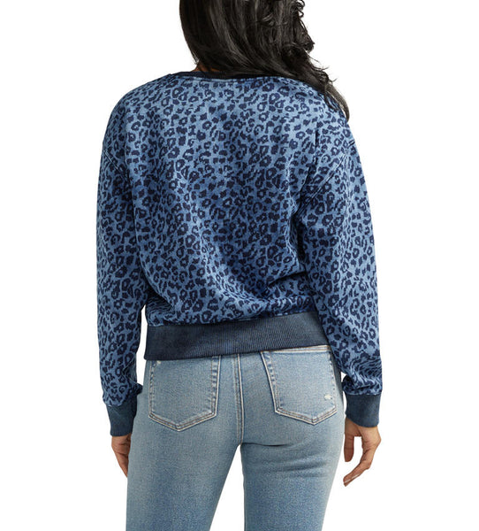 Sweatshirt, Blue Leopard