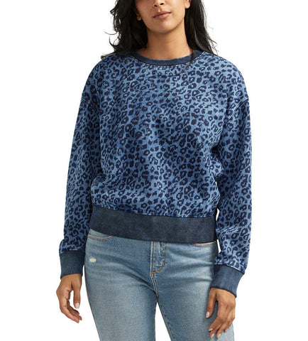 Sweatshirt, Blue Leopard