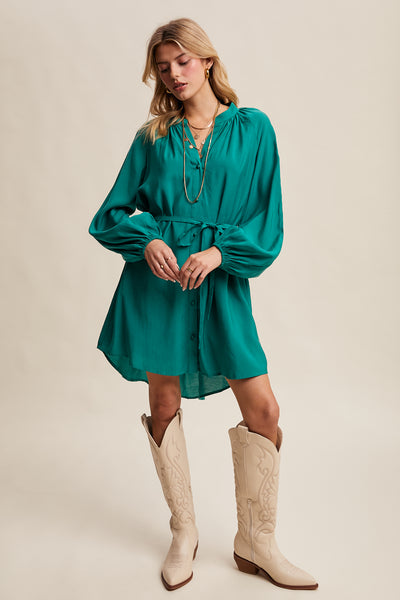 Dress, LS Teal Shirt
