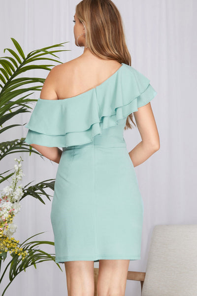 Dress, Seafoam Ruffle