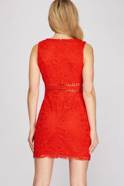 Dress, Red Lace