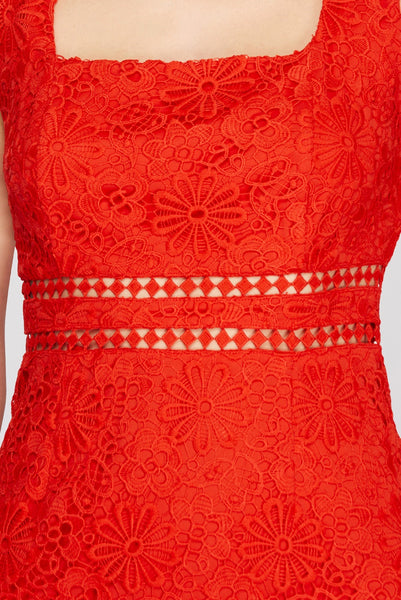 Dress, Red Lace