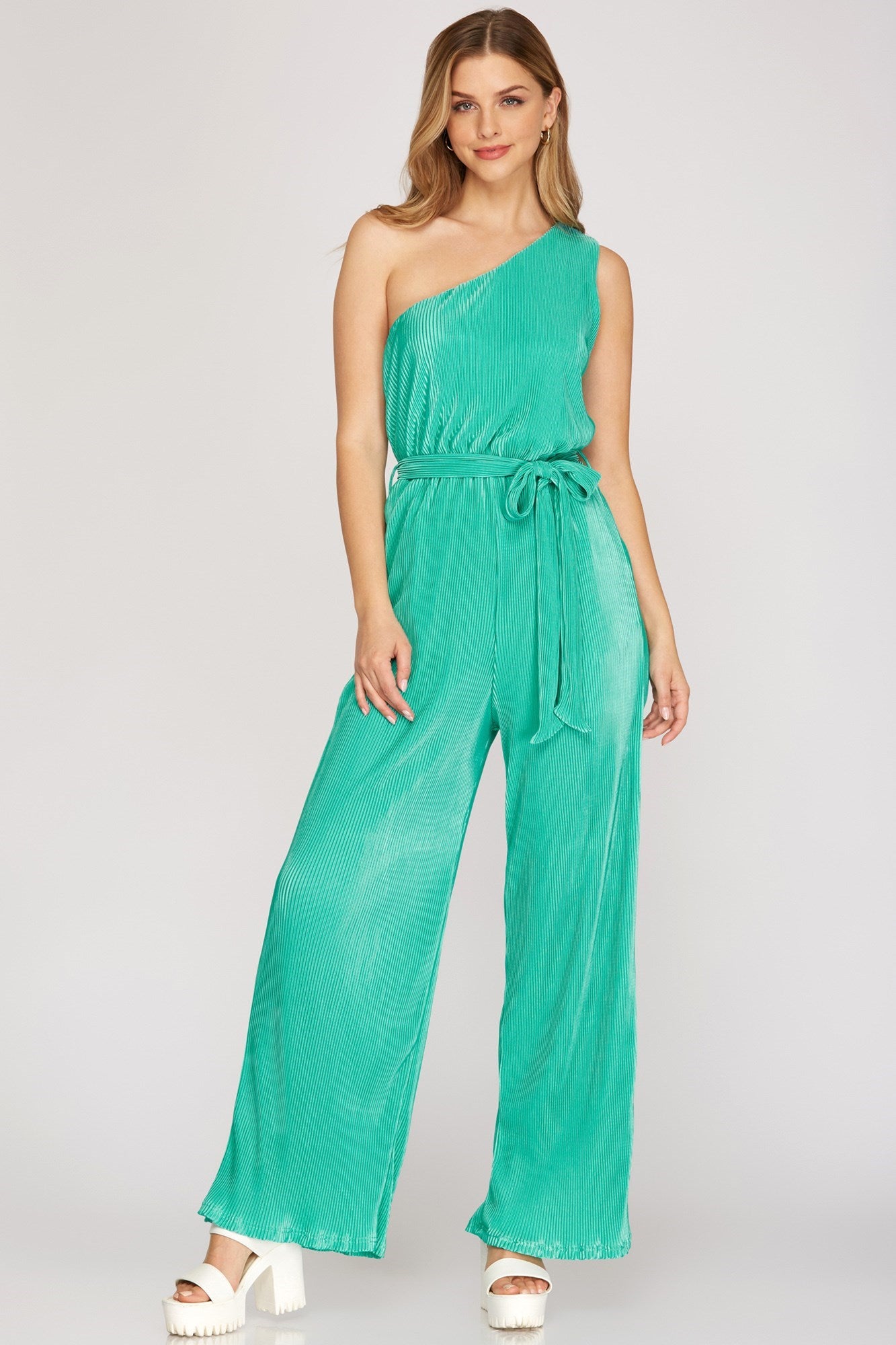 Jumpsuit, 1 Shoulder Jade