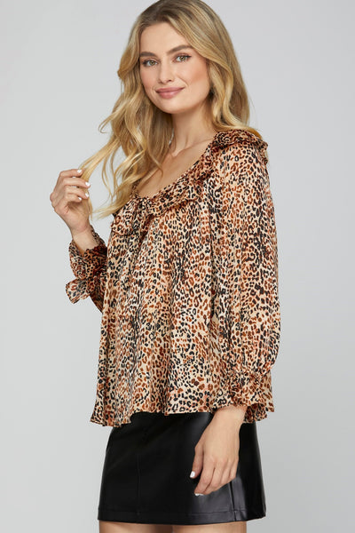 Top, Leopard Satin