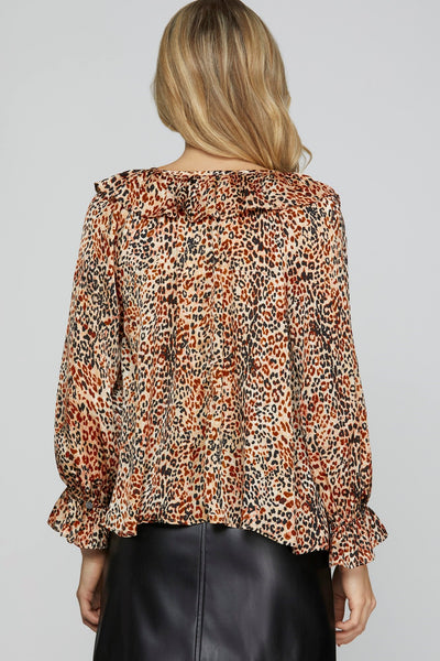 Top, Leopard Satin