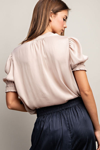 Top, Champagne Puff Sleeve