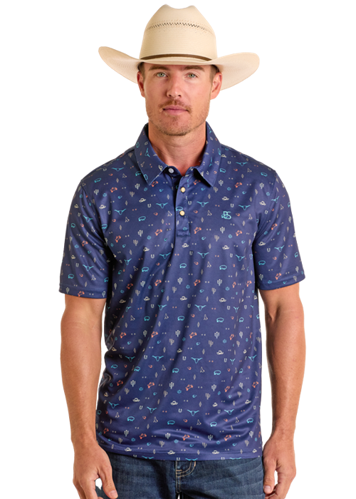 Shirt, Men's Polo Snap Navy