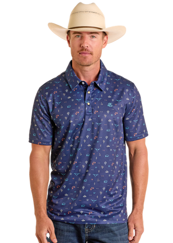 Shirt, Men's Polo Snap Navy