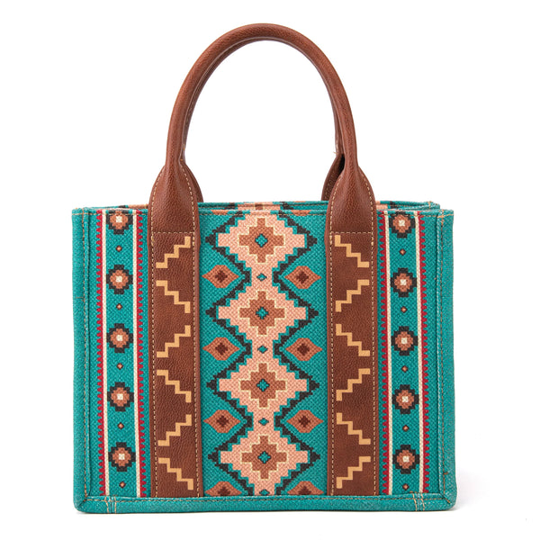 Wrangler SW Print Small Canvas Tote - Turquoise