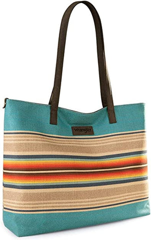 Wrangler SW Dual Sided Print Canvas Tote - Turquoise