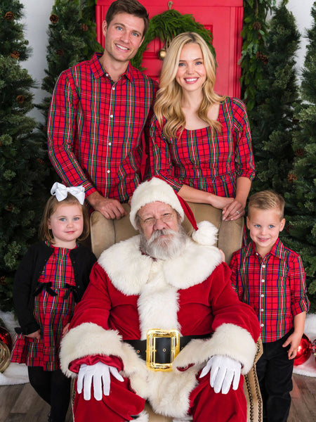 Girls, Red Plaid LS Dress