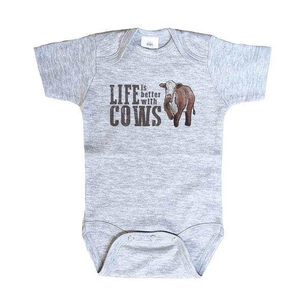 Baby, "Life is better with cows" Bodysuit
