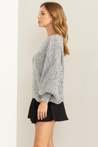 Sweater, Boxy Grey Crop