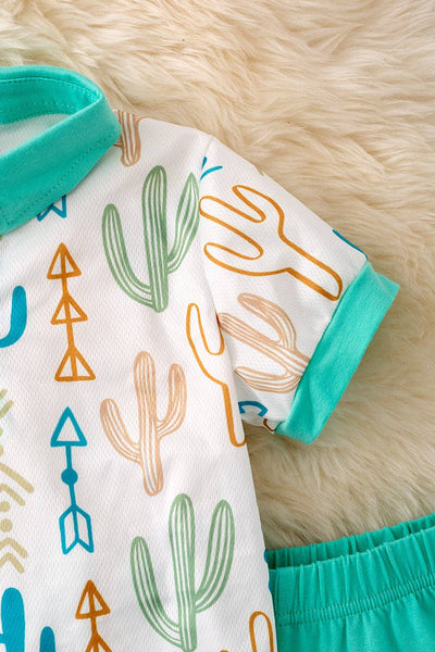 Boy's Short Set- Cactus
