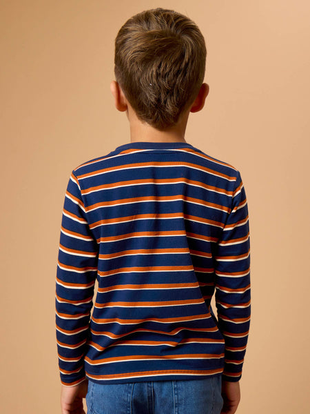 Boys, Stripe Knit LS Henley