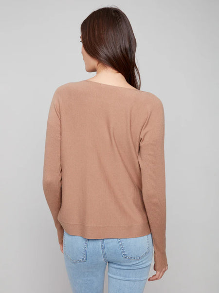 Sweater, LS Side Button Detail