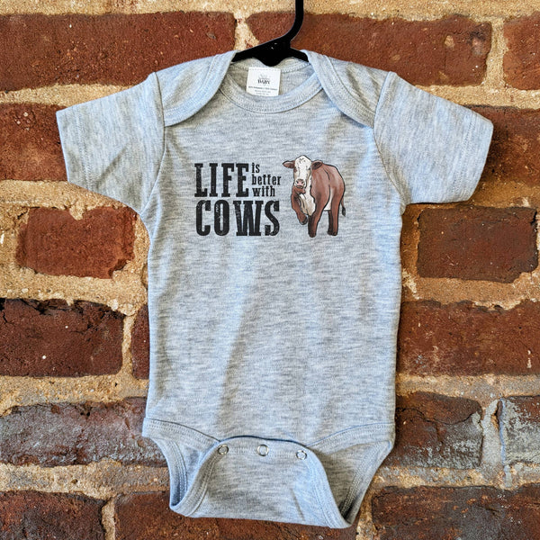 Baby, "Life is better with cows" Bodysuit