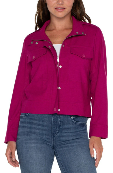Jacket, Utility Crop Fuchsia Kiss