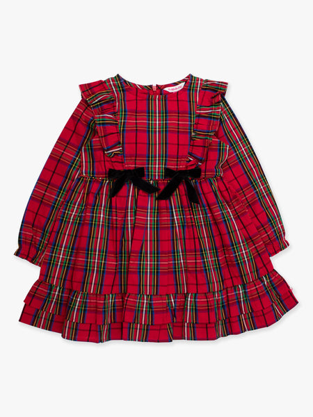 Girls, Red Plaid LS Dress