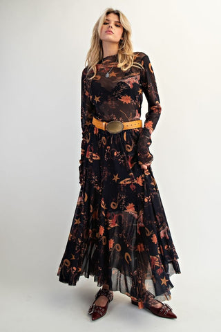 Skirt, Western Mesh Black