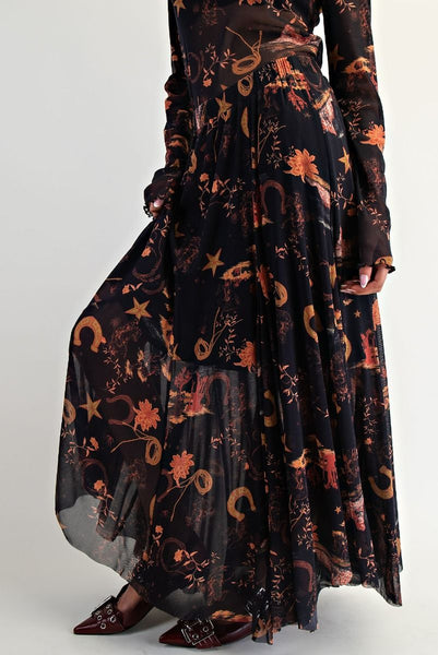 Skirt, Western Mesh Black