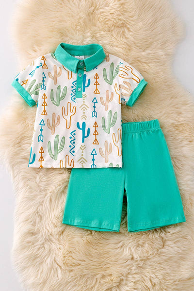 Boy's Short Set- Cactus