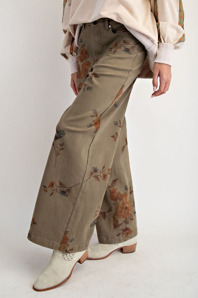 Pant, Curvy Flower Wash