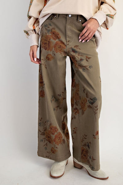 Pant, Curvy Flower Wash